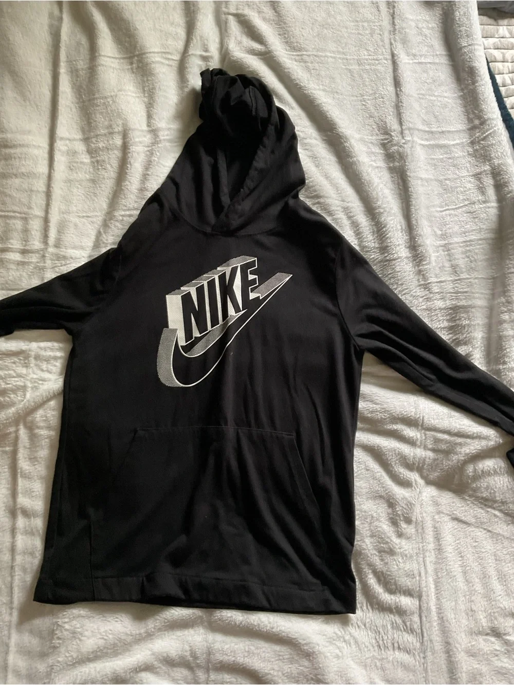 Nike Black Pullover with White Label and Swoosh